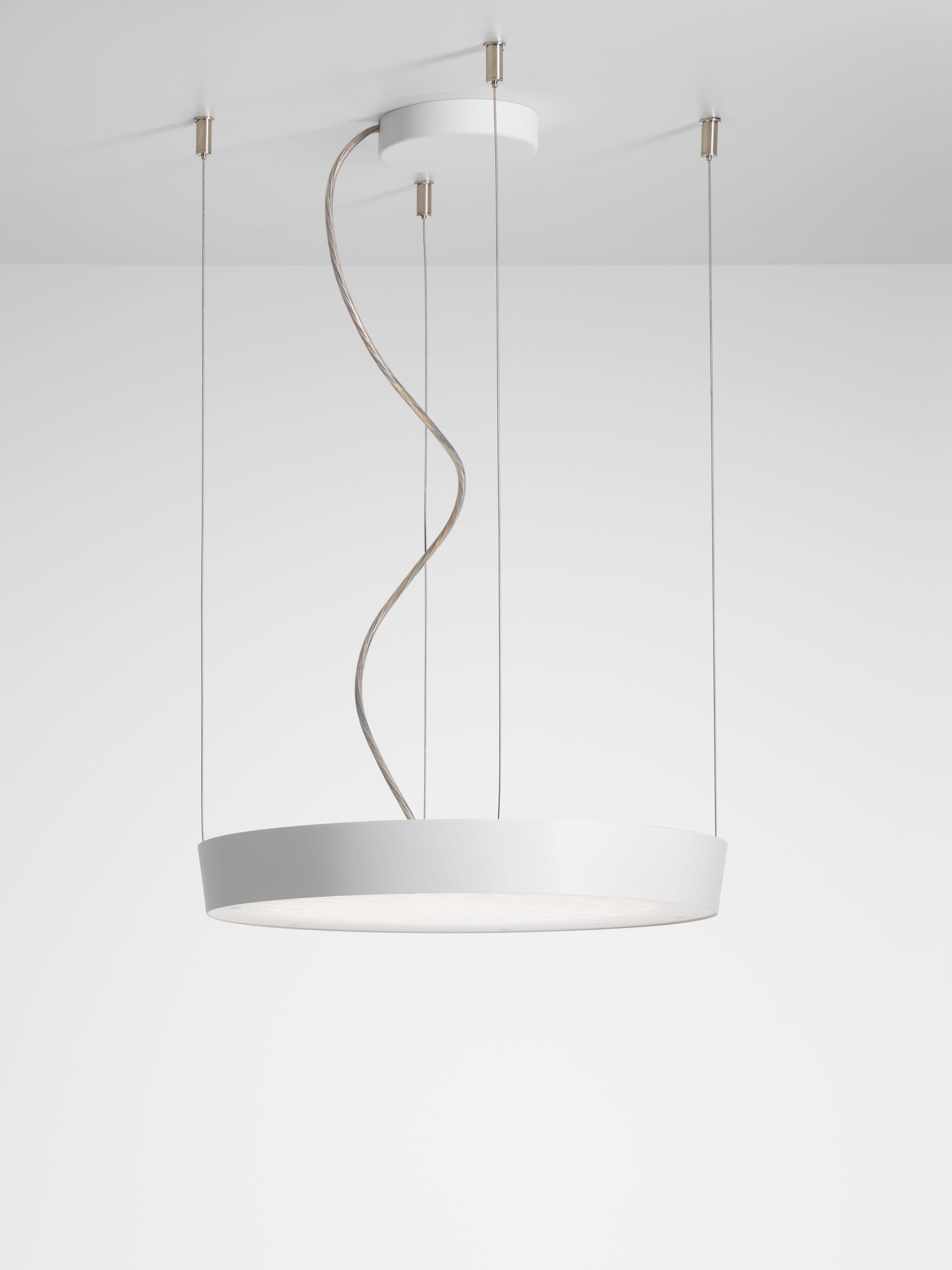 Lampe à suspension, acier, revêtement en poudre blanc